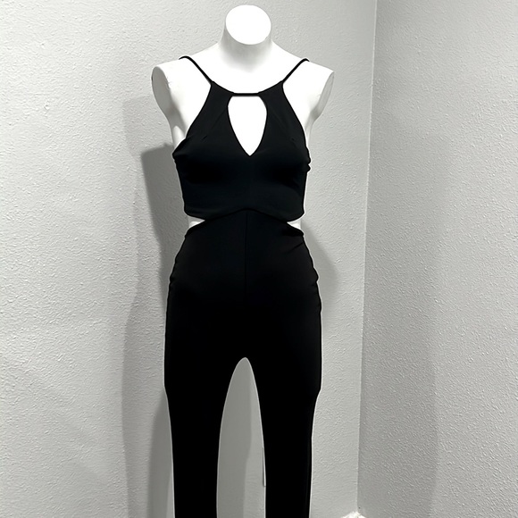 Pants - Black Cut Out Jumpsuit